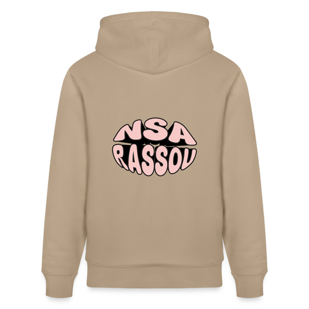 Sweat à capuche bio NSA RASSOU - beige