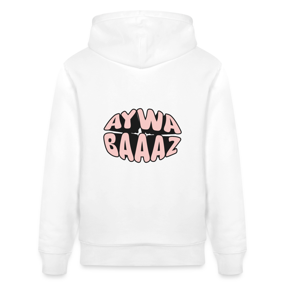 Sweat à capuche bio AYWA BAAAZ - blanc