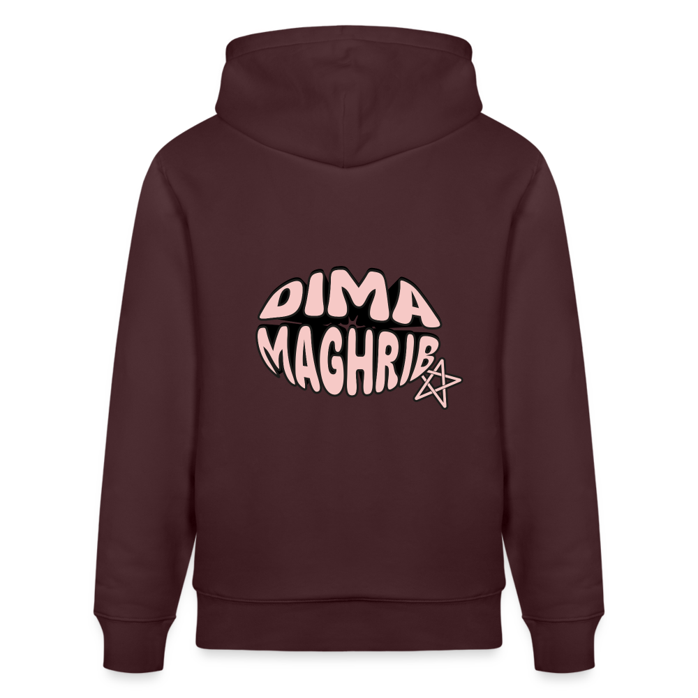 Sweat à capuche bio DIMA MAGHRIB - maroon