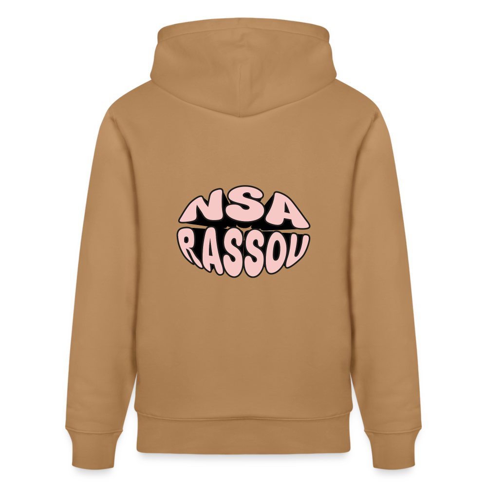 Sweat à capuche bio NSA RASSOU - Latte