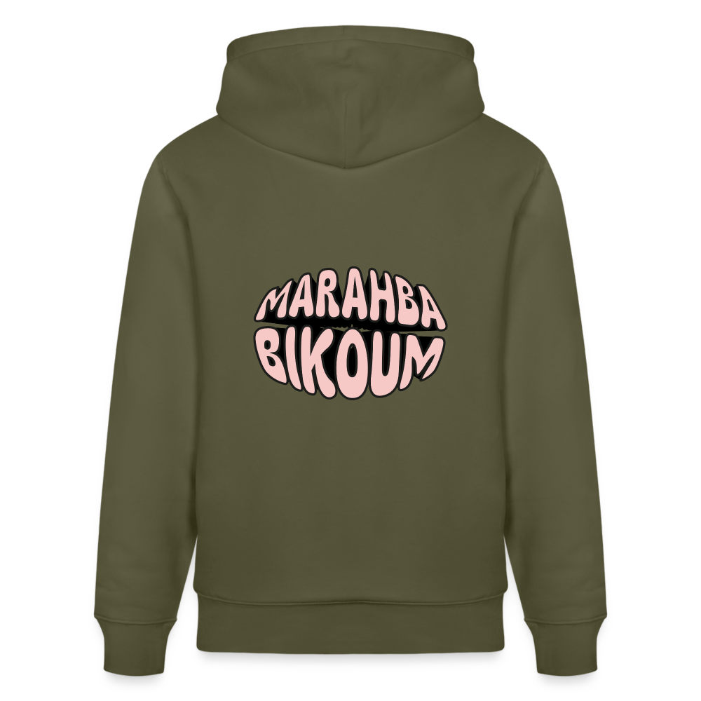 Sweat à capuche bio MARAHBA BIKOUM - vert kaki