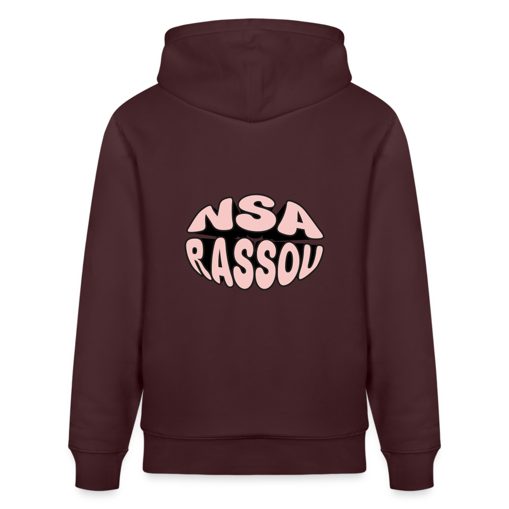 Sweat à capuche bio NSA RASSOU - maroon