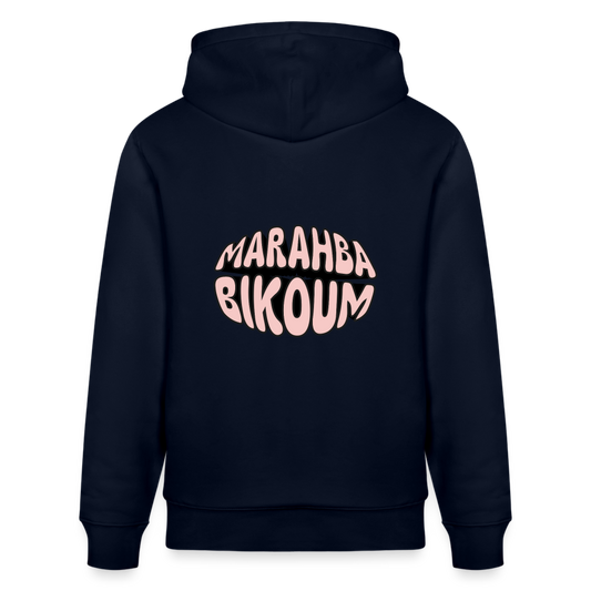 Sweat à capuche bio MARAHBA BIKOUM - marine