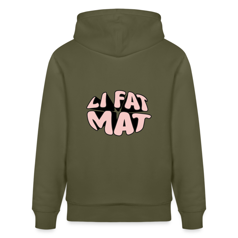 Sweat à capuche bio LI FAT MAT - vert kaki