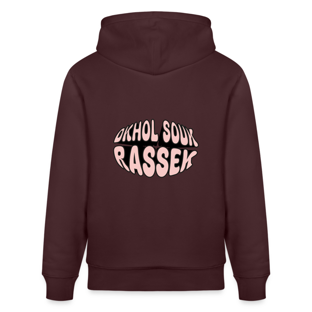 Sweat à capuche bio DKHOL SOUK RASSEK - maroon