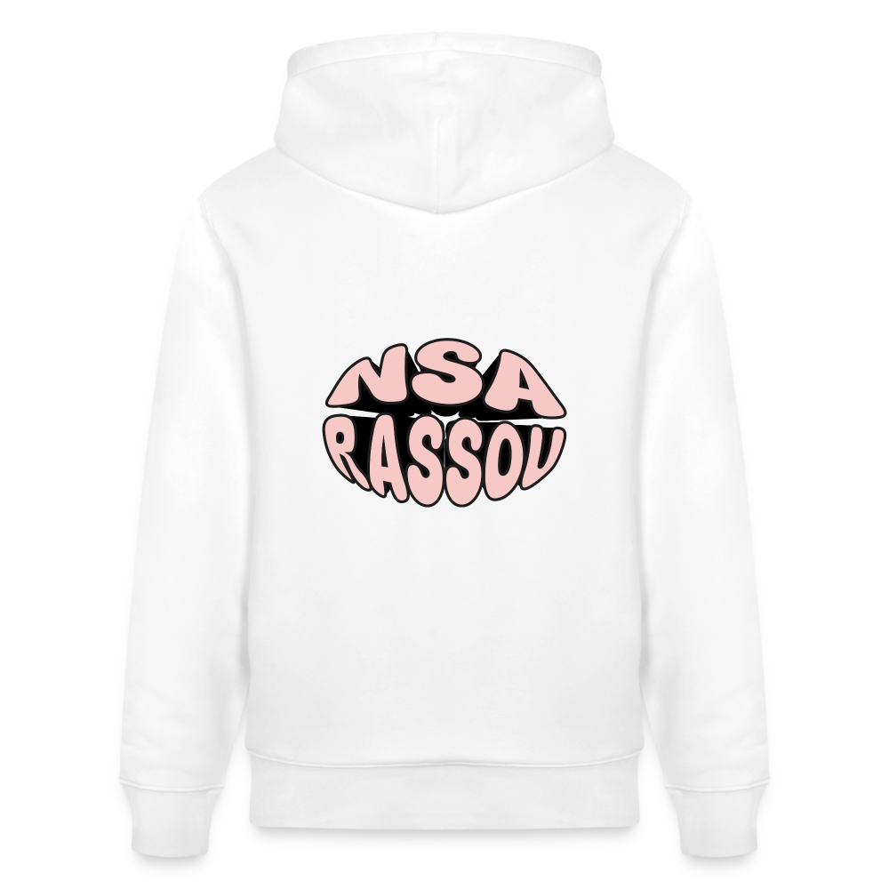 Sweat à capuche bio NSA RASSOU - blanc