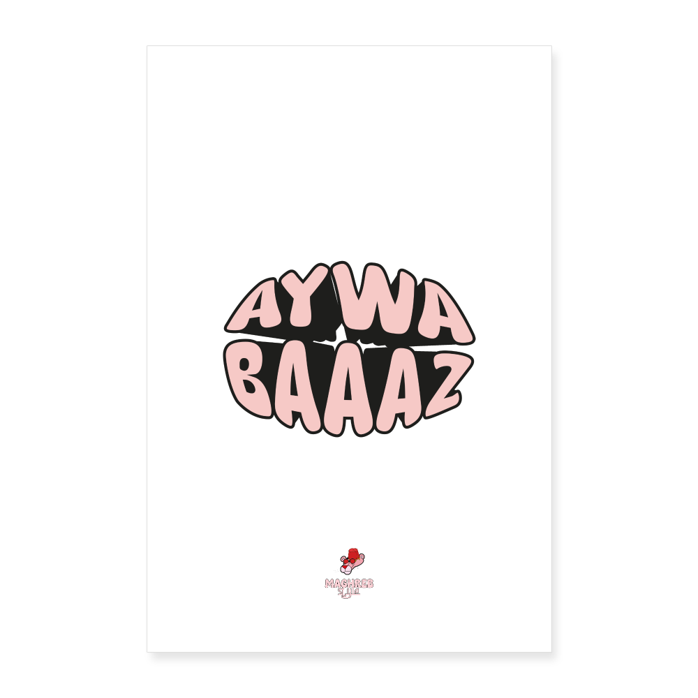 Poster AYWA BAAAZ - blanc